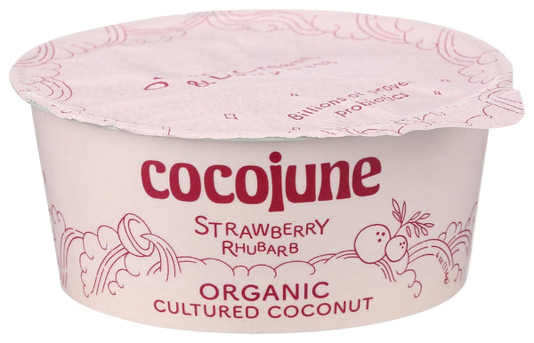 Cocojune Organic Strawberry & Rhubarb, Pink, 4 Ounce (Pack of 1)