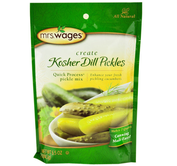 Mrs. Wages Kosher Dill Pickle Canning Seasoning Mix, 6.5 Oz Pouch
