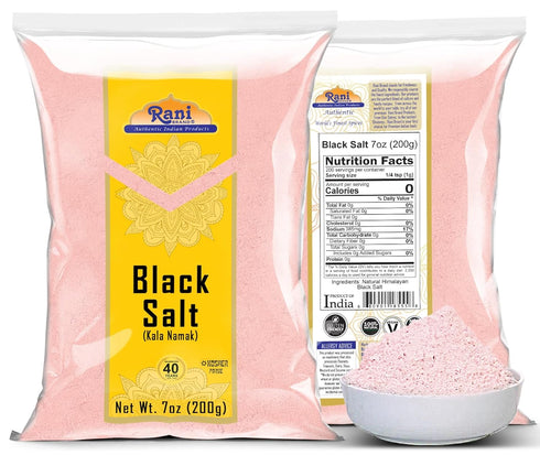Rani Black Salt Powder (Kala Namak), 7oz (200g), Unrefined, Vegan, Gluten Friendly