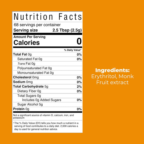 12 oz 1:1 Alusweet Monk Fruit Sweetener with Erythritol - Zero Calorie - White Sugar Substitute Non-GMO