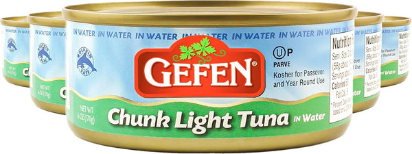 Gefen Chunk Light Tuna in Water 6oz (6 Pack), Low Fat, Kosher