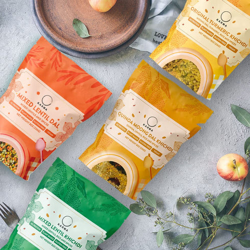 15g 8 oz, 4 Karma Mixed Lentil Dal - Organic Rice & Lentils Blend with Spices for Easy to Cook, Healthy Indian Comfort