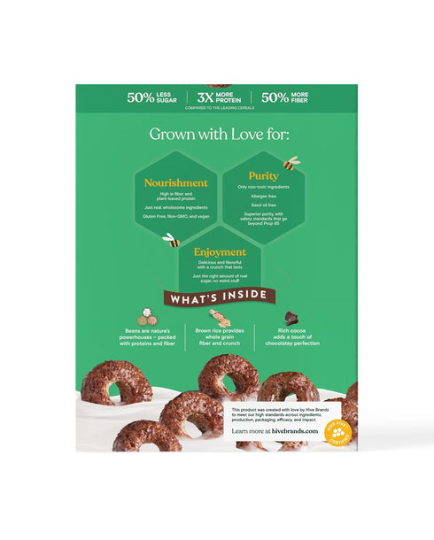 6 Pack, 10 oz Love Grown Power Os Chocolate High Protein Gluten-Free Cereal - Vegan, Certified Non-GMO, Low Sugar, High