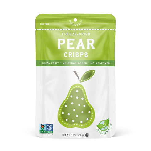 24 (0.35oz Nature's Turn Freeze-Dried Fruit Crisps Pear, Bags Each) Healthy, Gluten-Free, Crispy & Delicious Snack