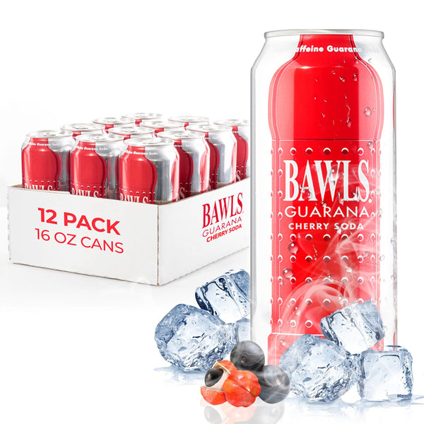 Bawls Guarana Cherry, Guarana Drink, Guarana Soda, Guarana Fueled Soda for Energy, High