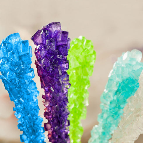 Extra Large Rock Candy Sticks - 6 Purple Grape Rock Candy Sticks, Individually Wrapped for Party Favors & Candy Buffet
