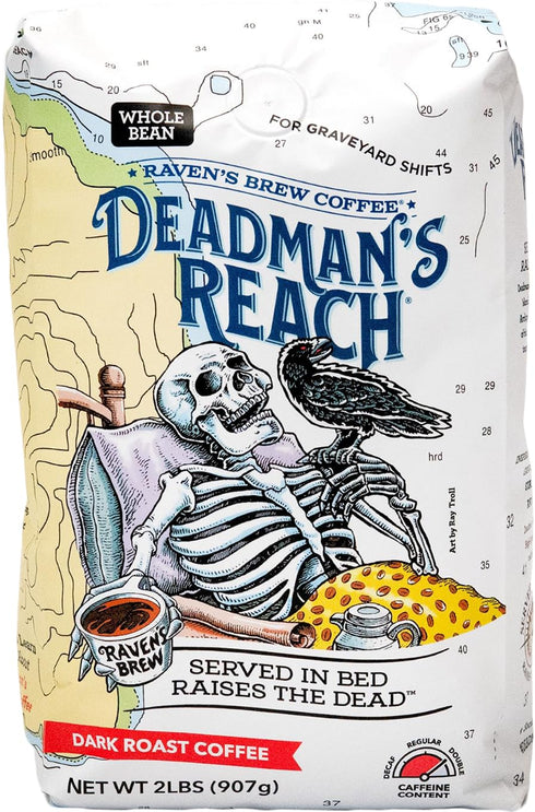 Raven's Brew Coffee High Caffeine Coffee Dark Roast Whole Bean Deadman's Reach
