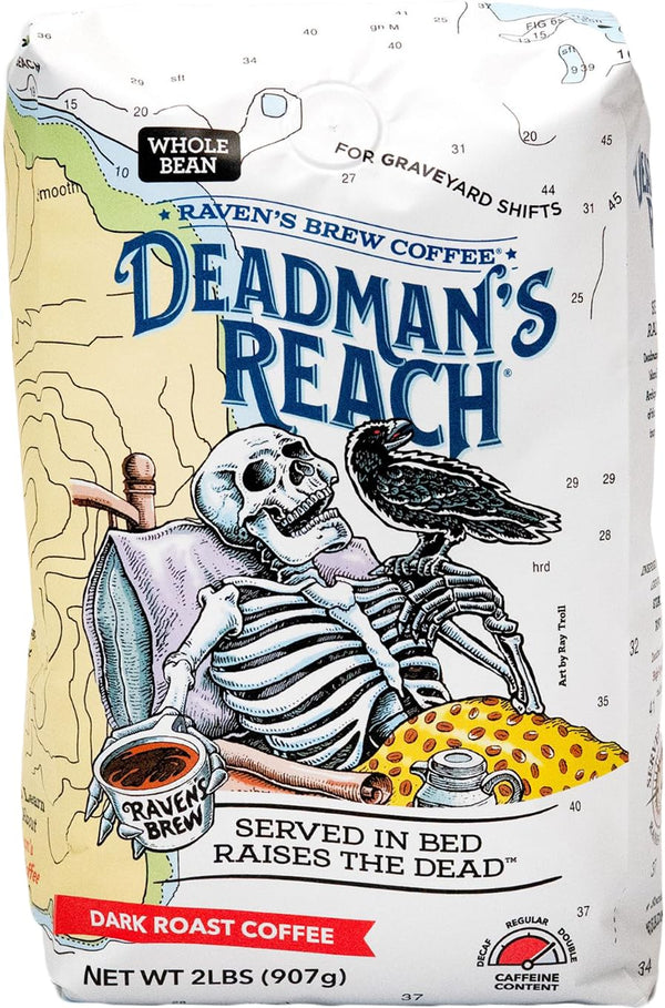 Raven's Brew Coffee High Caffeine Coffee Dark Roast Whole Bean Deadman's Reach