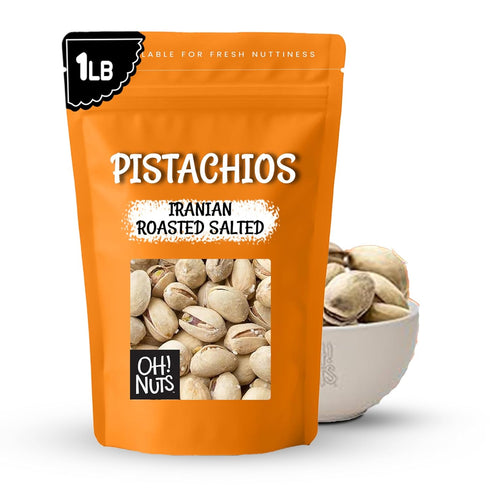 Oh! Nuts Pistachios Iranian Style - Roasted Lightly Salted - 1 lb