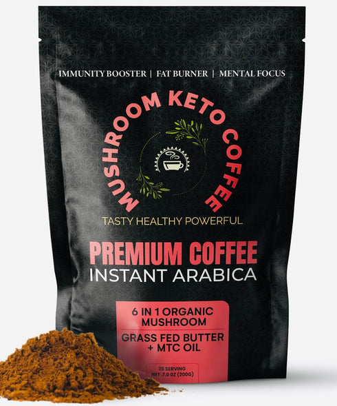 Vilorenz Mushroom-Keto Coffee. NO AFTER TASTE. Organic Adaptogenic Mushrooms, Grass Fed Butter and