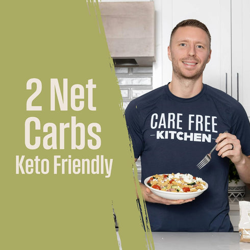 3-Pack (8 oz. 20g 2g 26g Care Free Kitchen Plain Bags) Rotini Keto Pasta Noodles, High Protein, Low Carb Net Carbs