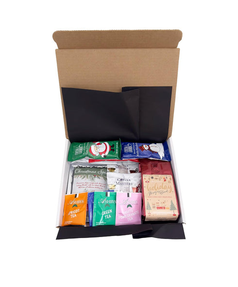 Coffee Masters Holiday Survival Kit Coffee, Cocoa and Tea Assortment Gift Box