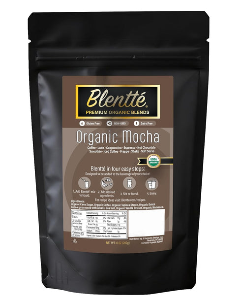 Blentte - Organic Mocha Drink Mix - Latte, Cappuccino, Frappe, Hot Chocolate