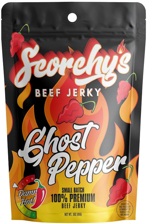 Scorchy's Jerky | Ghost Pepper Beef Jerky | Hand-Crafted | Spicy Protein Snack |