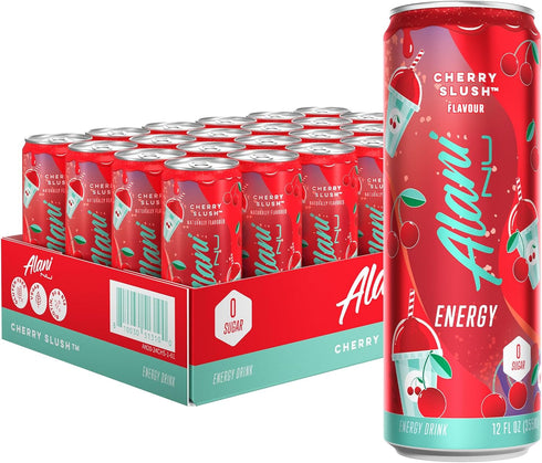 Alani Nu CHERRY SLUSH, Sugar Free, Low Calorie Energy Drinks, 200mg Caffeine,