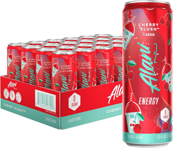 Alani Nu CHERRY SLUSH, Sugar Free, Low Calorie Energy Drinks, 200mg Caffeine,