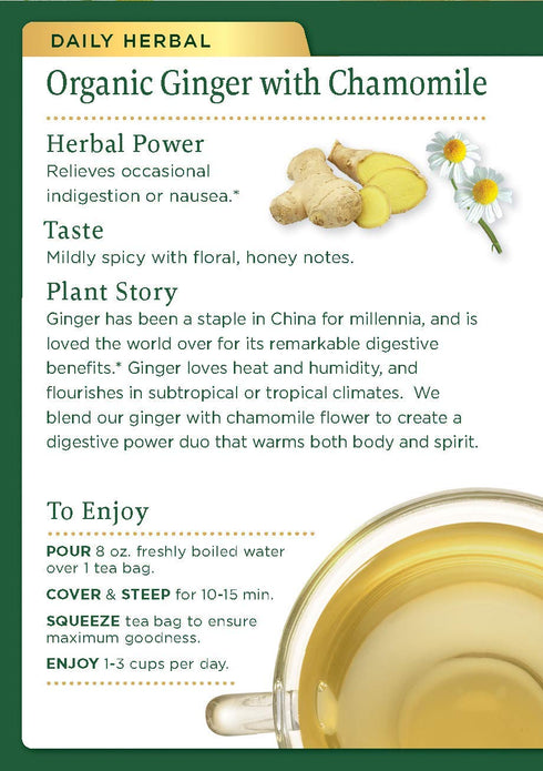 Traditional Medicinals Organic Ginger with Chamomile Tea, 16 Bags