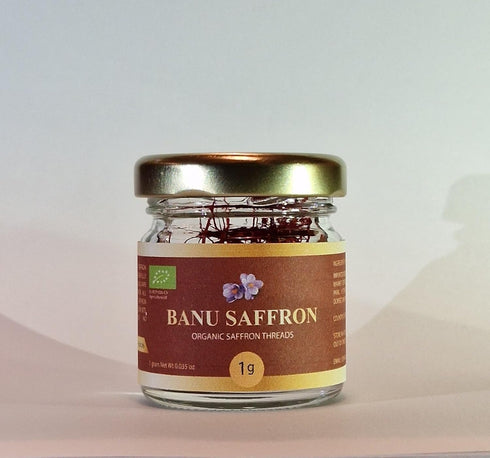 Organic Saffron - Banu Saffron Award Winning Certified Organic Threads, 4 Grams (0.14 Ounce)