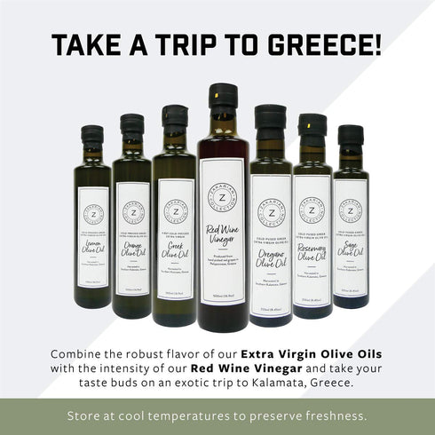 Zakarian 500 ml : Red Wine Vinegar - Made from Organic Greek Red Grapes - - Intense, Refined Flavor - Rich