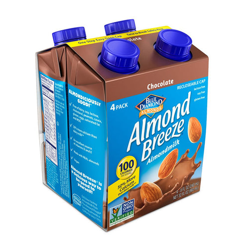 8 Oz, Pack 4 Almond Breeze Dairy Free Almondmilk, Chocolate, Fl