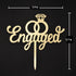 Engagement Cake Topper, Engagement Wedding Party Decorations, Gold
