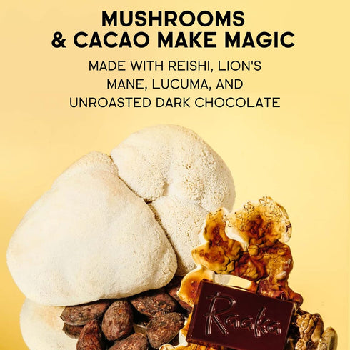 5 oz. (8 Raaka Cocoa Magic Mushroom Hot Chocolate Blend with Lions Mane, Reishi and Lucuma - Gourmet Adaptogenic