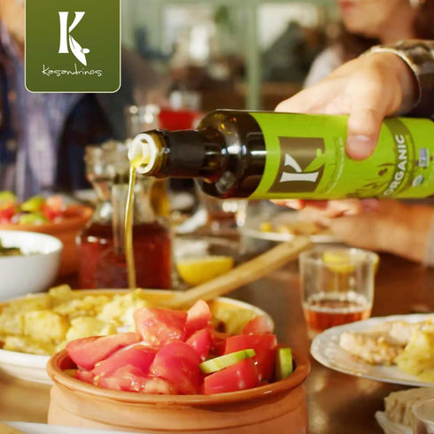 100% 500 ml 16.9 oz Kasandrinos Organic Olive Oil Extra Virgin, Polyphenol Rich Greek Olive Oil, Organic First Cold