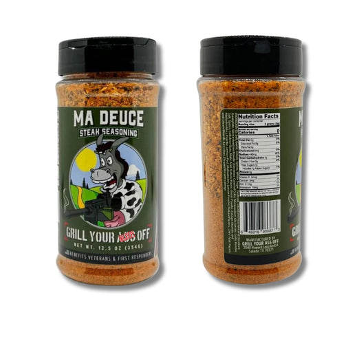 Ma Deuce Steak Seasoning by Grill Your As Off - BBQ & Grill Seasoning, Best on Steaks, Burgers, and Meats - Dry Rub - 100% Veteran Owned - USA Made - 12.5oz