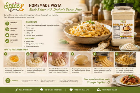 5 lb Durum Flour | Premium Durum Wheat Flour for Homemade Pasta, Bread & Pizza Dough | Extra Fancy Fine Ground Baking