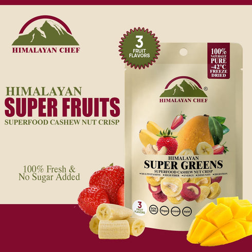 30g/each 10 Pack Packed Himalayan Chef Super Reds Freeze-Dried Fruit Cashew Nut Crisps, | Mix Superfood Fruits |