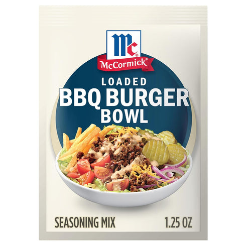 McCormick Seasoning Mix, Loaded BBQ Burger Bowl, Hearty, Ground Meat, Smash Burger