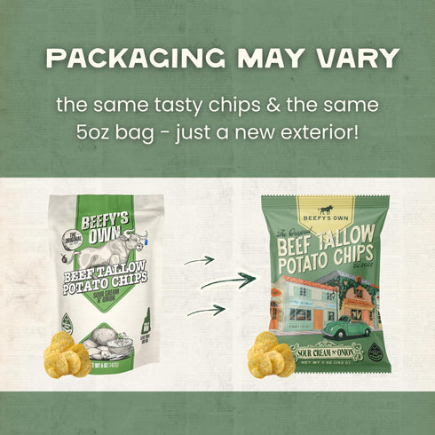 (5 Oz, Pack 3) Beefys Own Beef Tallow Potato Chips - Kettle Chips Made Without Seed Oils, Gluten Free, Crispy