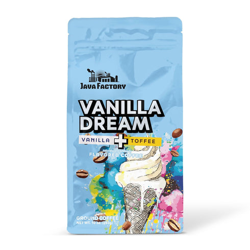 Java Factory Vanilla Dream Flavored Ground Coffee Bag Vanilla and Butter Toffee