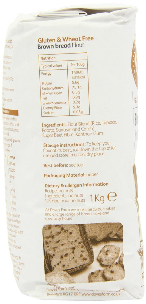 (1Kg) Pack 6 Doves Farm Gluten & Wheat Free Brown Bread Flour