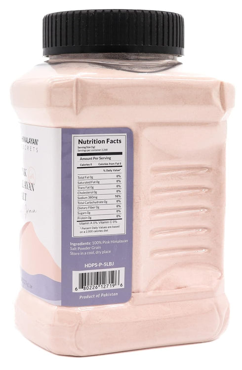 Himalayan Secrets 5LB Natural Pink Salt - Cooking Powder Salt, Unrefined, Mineral Rich, Bold Flavor, No Additives