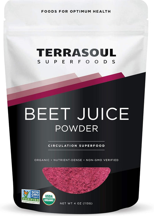 Terrasoul Superfoods Organic Beet Juice Powder, 4 Oz - Grown in USA