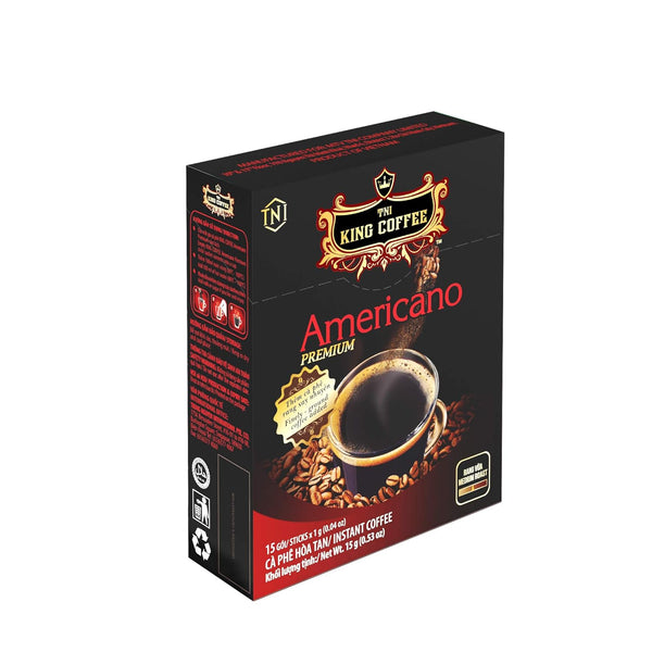 TNI King Coffee Americano Premium - Medium Roast Vietnamese Coffee, Finely-ground, 15 Sticks x 1g Pack of 1
