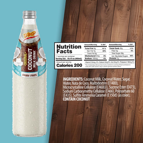 16.4 oz 3 Pack De Mi Pais Original Coconut Milk Drink Creamy, Dairy Free & Lactose Free Coconut Beverage, Refreshing