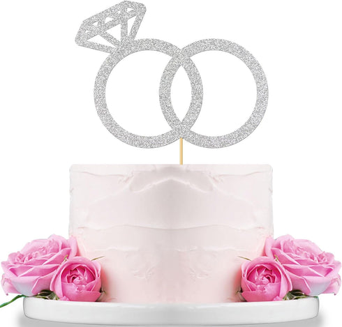 Diamond Ring Cake Topper - Engagement, Wedding, Bridal Shower, Valentine Party Decoration
