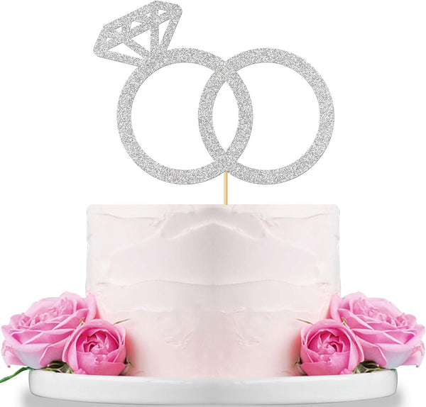 Diamond Ring Cake Topper - Engagement, Wedding, Bridal Shower, Valentine Party Decoration