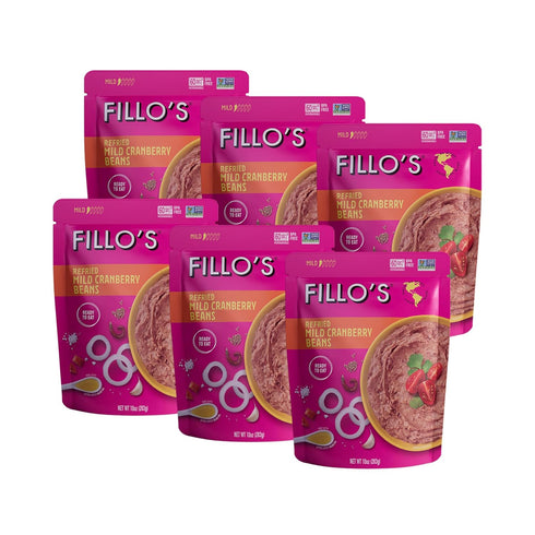 Fillo's Refried Beans - Made with Roman Borlotti Beans aka Cranberry Beans,