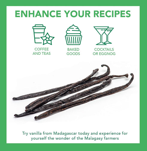 10 Count Slofoodgroup - Madagascar Vanilla Beans - Extract Grade B Vanilla Pods - - Extraction Grade Bourbon Vanilla