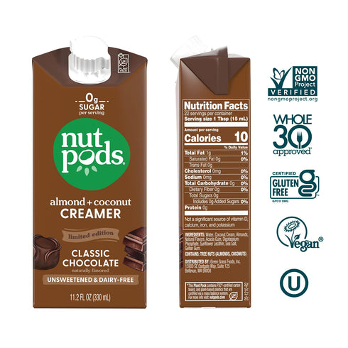 3 pack 4 pack nutpods Barista Basics Non Dairy Coffee Creamer Bundle: a of Classic Chocolate and a of French Vanilla