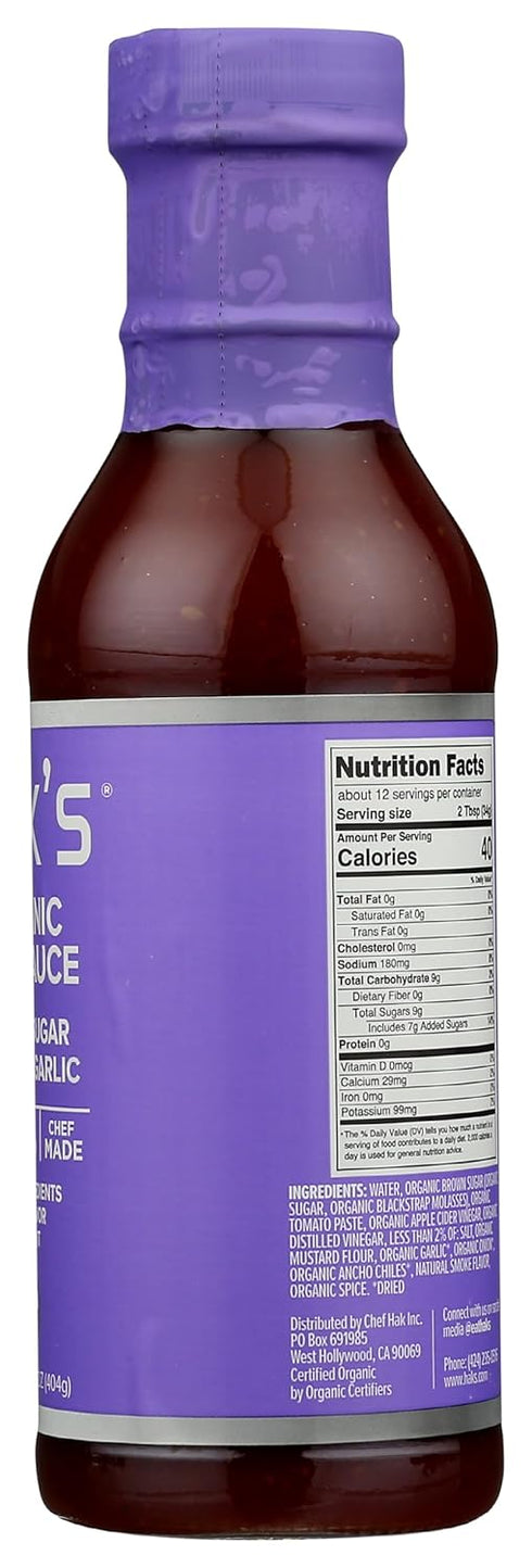 HAKS Organic Brown Sugar Roasted Garlic BBQ Sauce, 14.25 oz