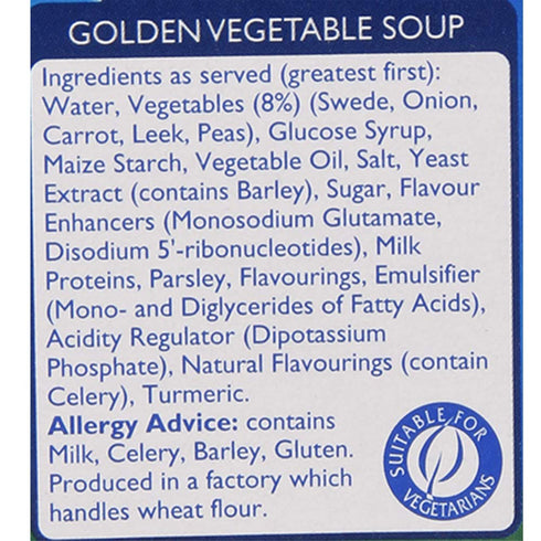 Batchelors (4 pack 82g) Cup a Soup Golden Vegetable per