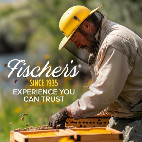 24 oz 100% Fischer's Hot Honey Raw Unfiltered Honey with Hot Pepper Spicy Honey for Pizza, Chicken, Charcuterie, BBQ