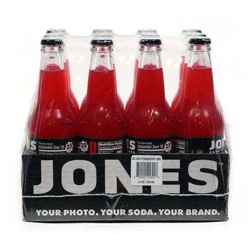 12-Pack 100% 12 Oz Jones Soda Co. Strawberry Lime Flavor | | The Original Craft Soda | Made with Pure, Cane Sugar | Pop