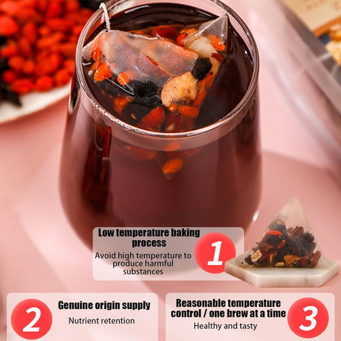 6 (2Pack-50Bags) Ginseng Five Treasures Tea - Kidney Tea Formula Ginseng Six Treasure Ingredients Wubao Herbal Red Date
