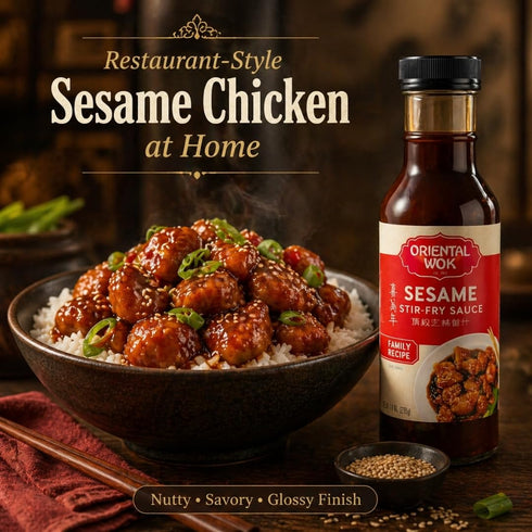 14 oz (2 Pack) Oriental Wok Gourmet Sesame Stir-Fry Sauce, Blend of Sweetness and Umami Family Sauce, Ideal