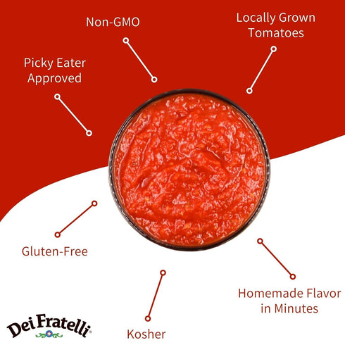 (8 pack) Dei Fratelli Simply Pizza Sauce - No Sugar Added